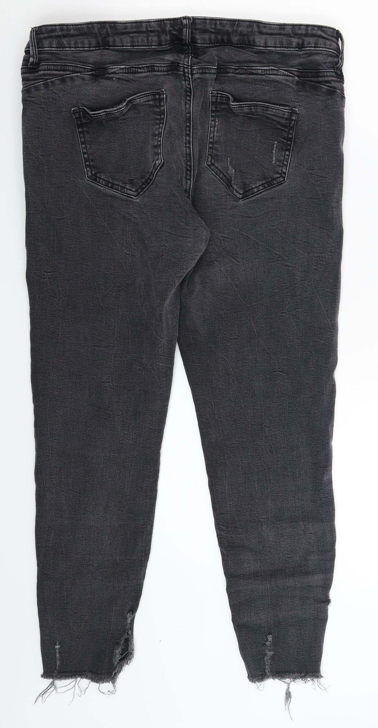 Denim & Co. Womens Grey  Denim Skinny Jeans Size 14 L24 in