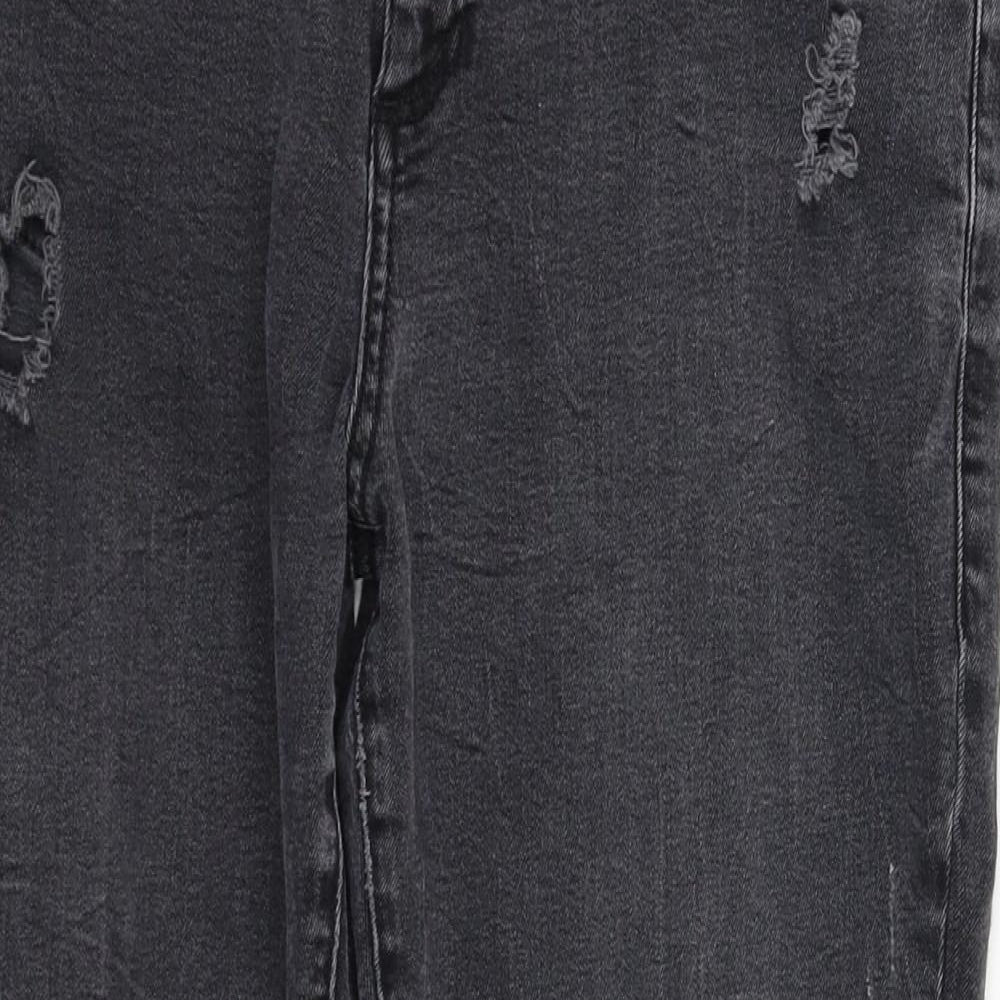 Denim & Co. Womens Grey  Denim Skinny Jeans Size 14 L24 in