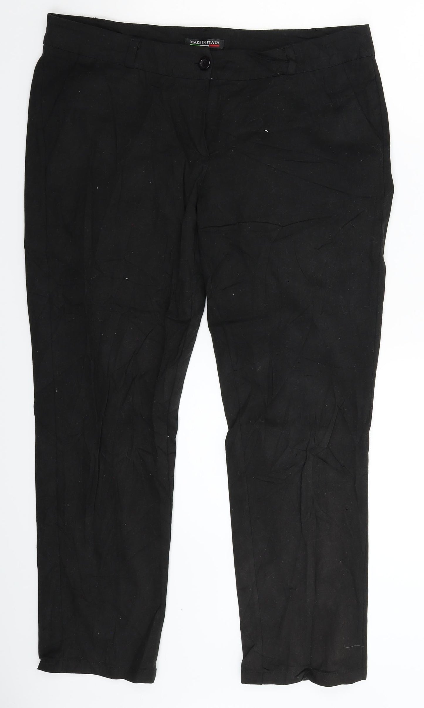 Womens UK Size 2XL Preworn Slim Fit  Black Trousers