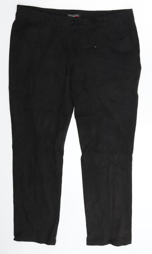 Womens UK Size 2XL Preworn Slim Fit  Black Trousers
