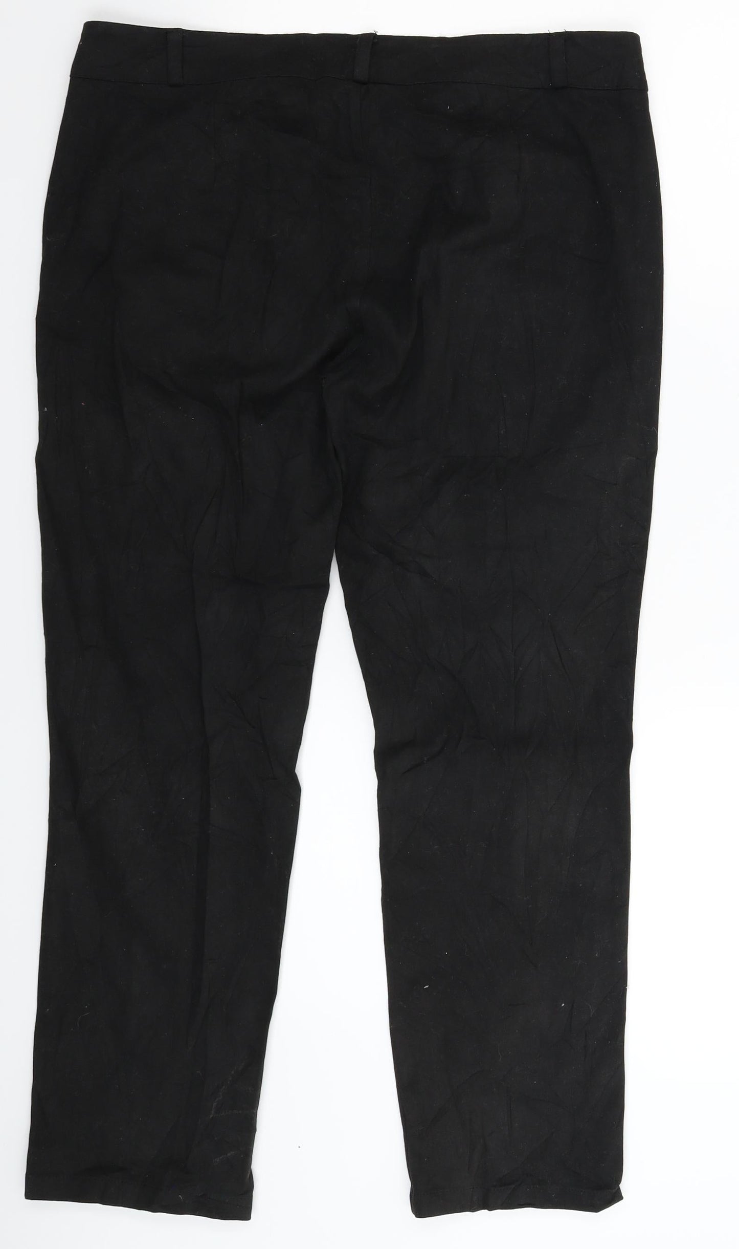 Womens UK Size 2XL Preworn Slim Fit  Black Trousers
