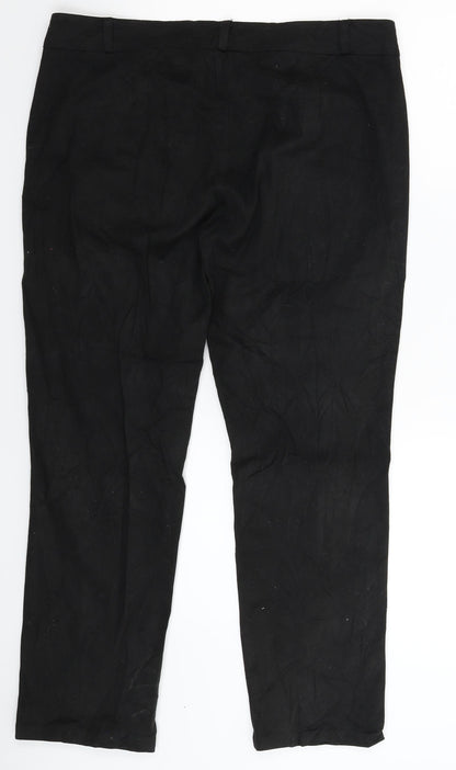 Womens UK Size 2XL Preworn Slim Fit  Black Trousers