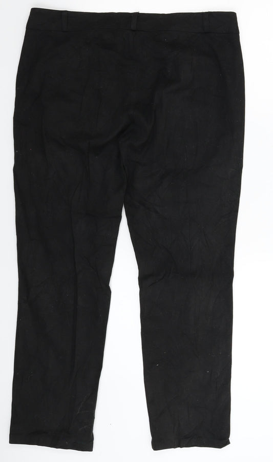 Womens UK Size 2XL Preworn Slim Fit  Black Trousers