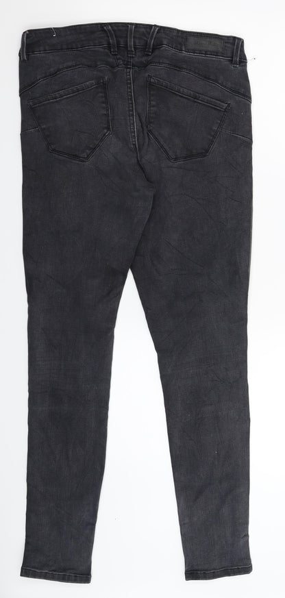 Blend She Womens Grey Striped Denim Skinny Jeans Size 32 in L30 in