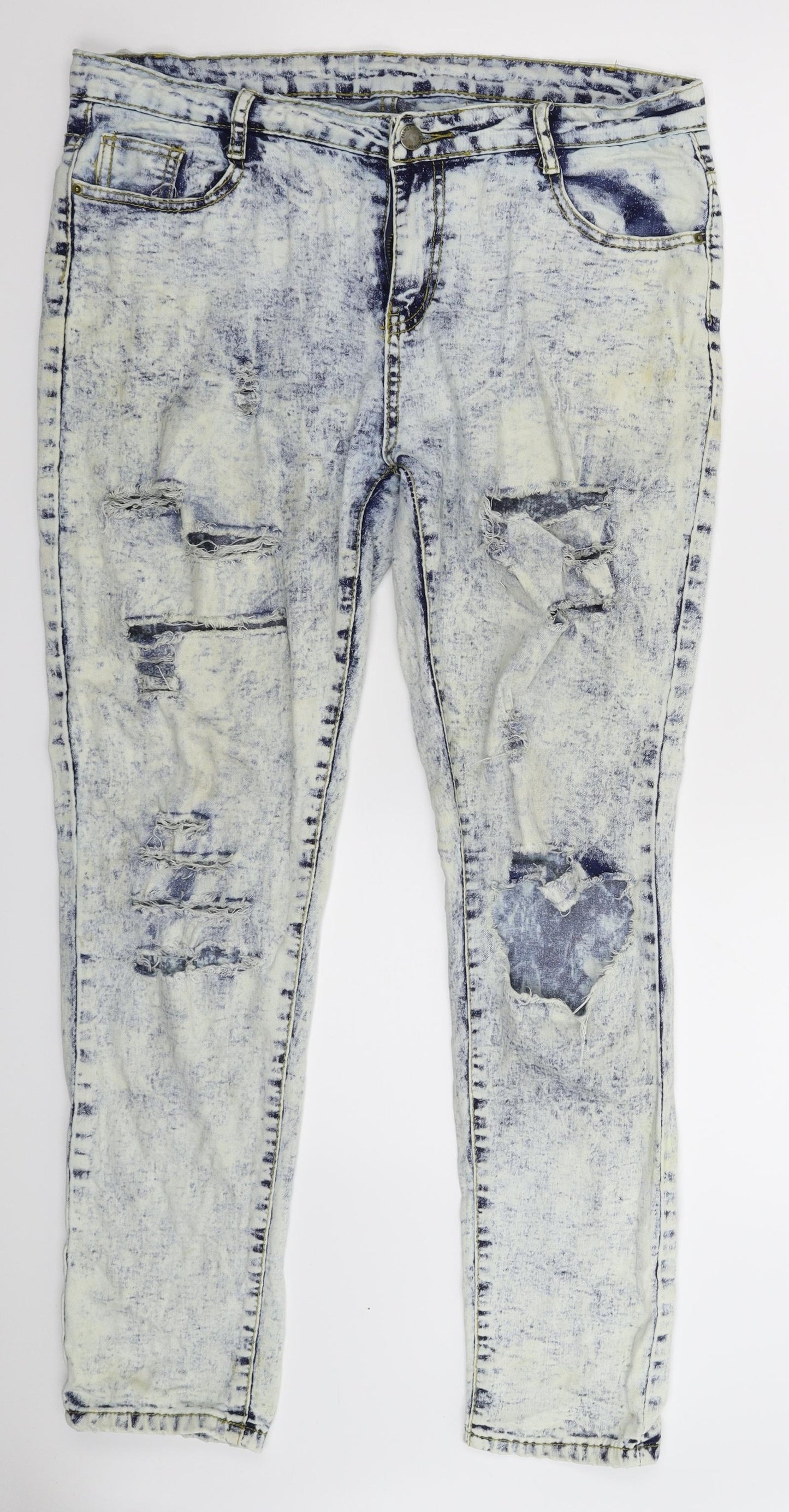 Womens UK Size L Preworn Regular Fit Skinny Blue Jeans