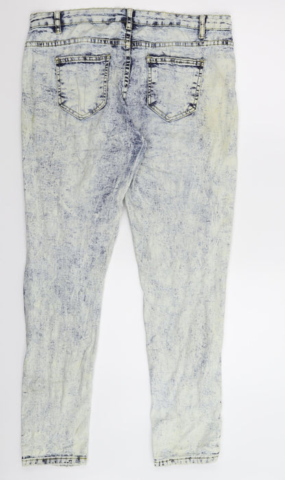 Womens UK Size L Preworn Regular Fit Skinny Blue Jeans