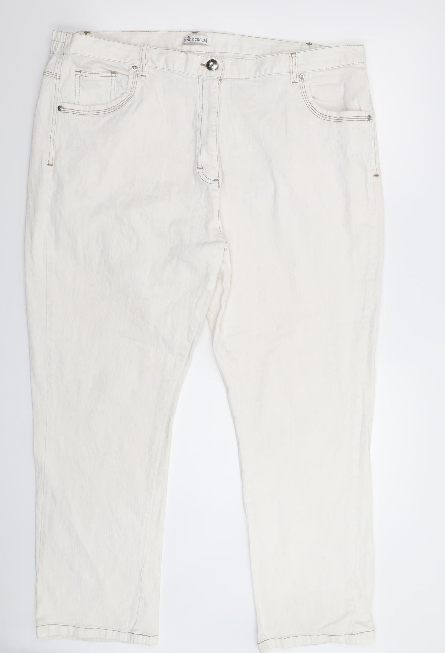 Being Casual Womens White  Denim Straight Jeans Size 42 in L28 in