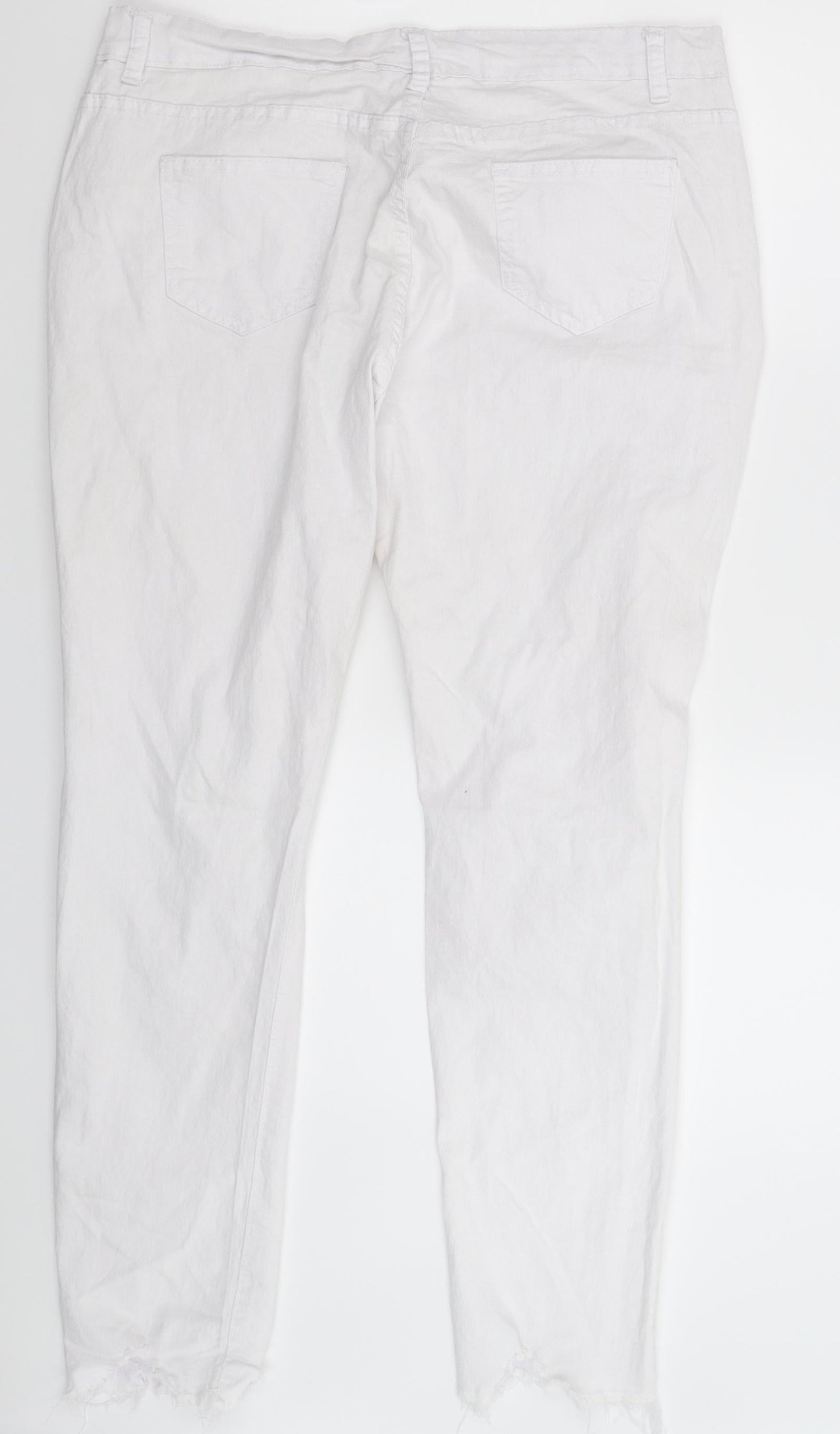 Womens UK Size 3XL Preworn Extra-Slim Fit Skinny White Jeans