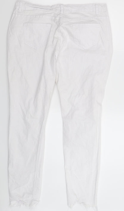 Womens UK Size 3XL Preworn Extra-Slim Fit Skinny White Jeans