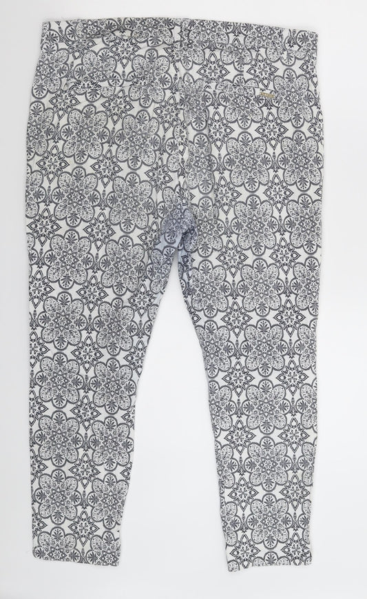 Womens UK Size 38 in Preworn Extra-Slim Fit  White Trousers