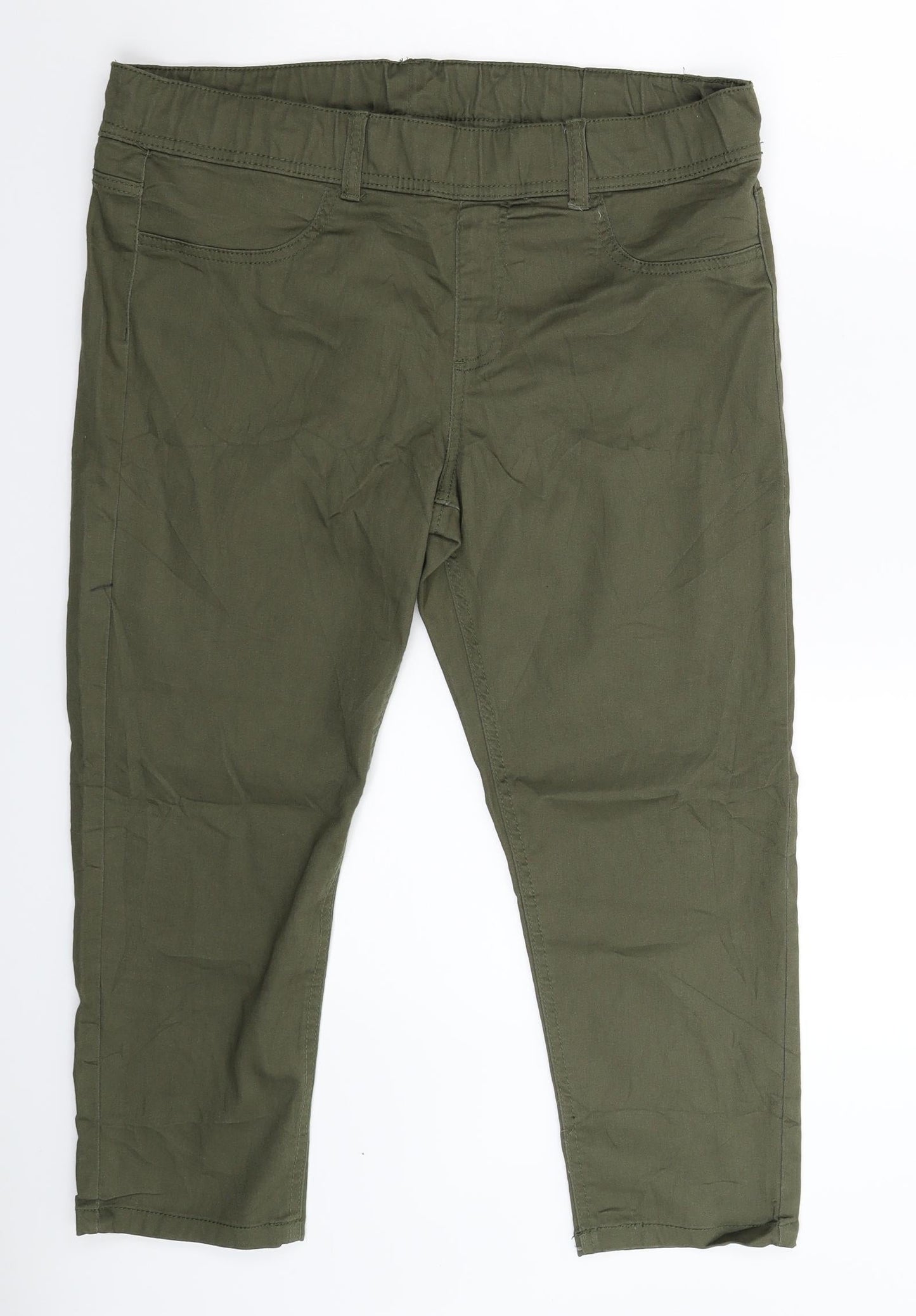 Womens UK Size 36 in Janina Extra-Slim Fit Cropped Green Jeans