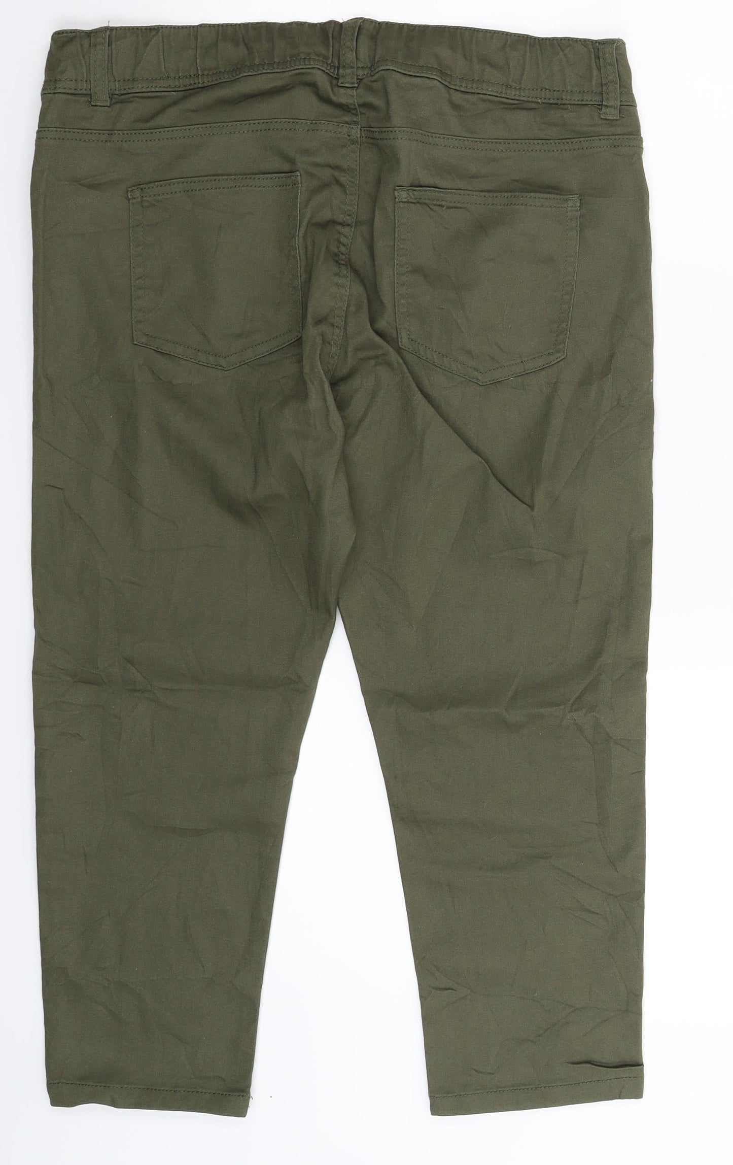 Womens UK Size 36 in Janina Extra-Slim Fit Cropped Green Jeans