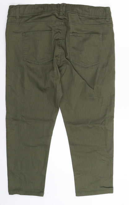 Womens UK Size 36 in Janina Extra-Slim Fit Cropped Green Jeans
