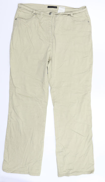 Laura M Womens Beige  Denim Straight Jeans Size 32 in L31 in