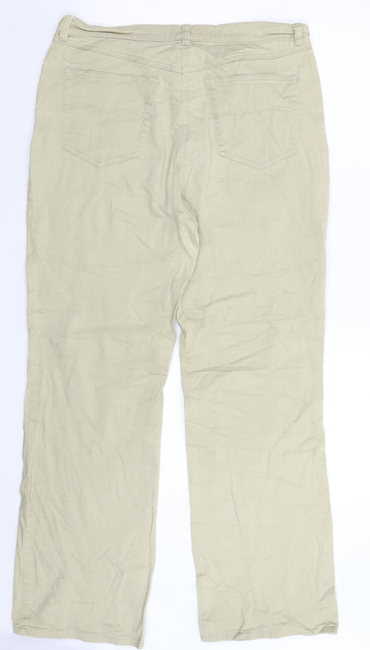 Laura M Womens Beige  Denim Straight Jeans Size 32 in L31 in