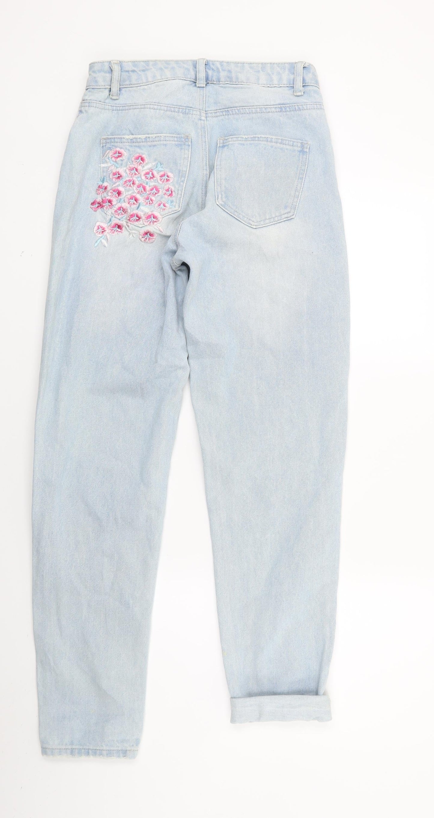 rimark Womens Blue Floral Denim Skinny Jeans Size 6 L27 in