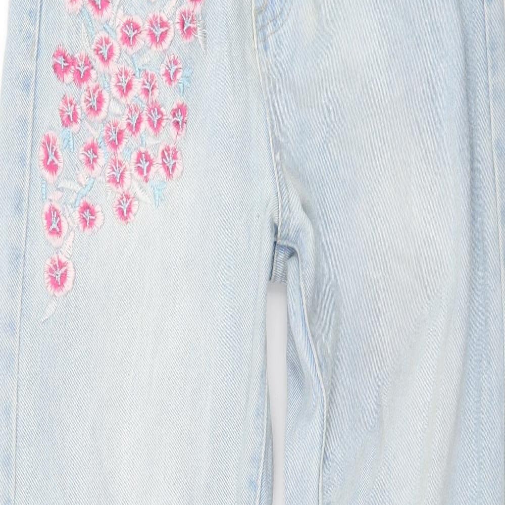 rimark Womens Blue Floral Denim Skinny Jeans Size 6 L27 in