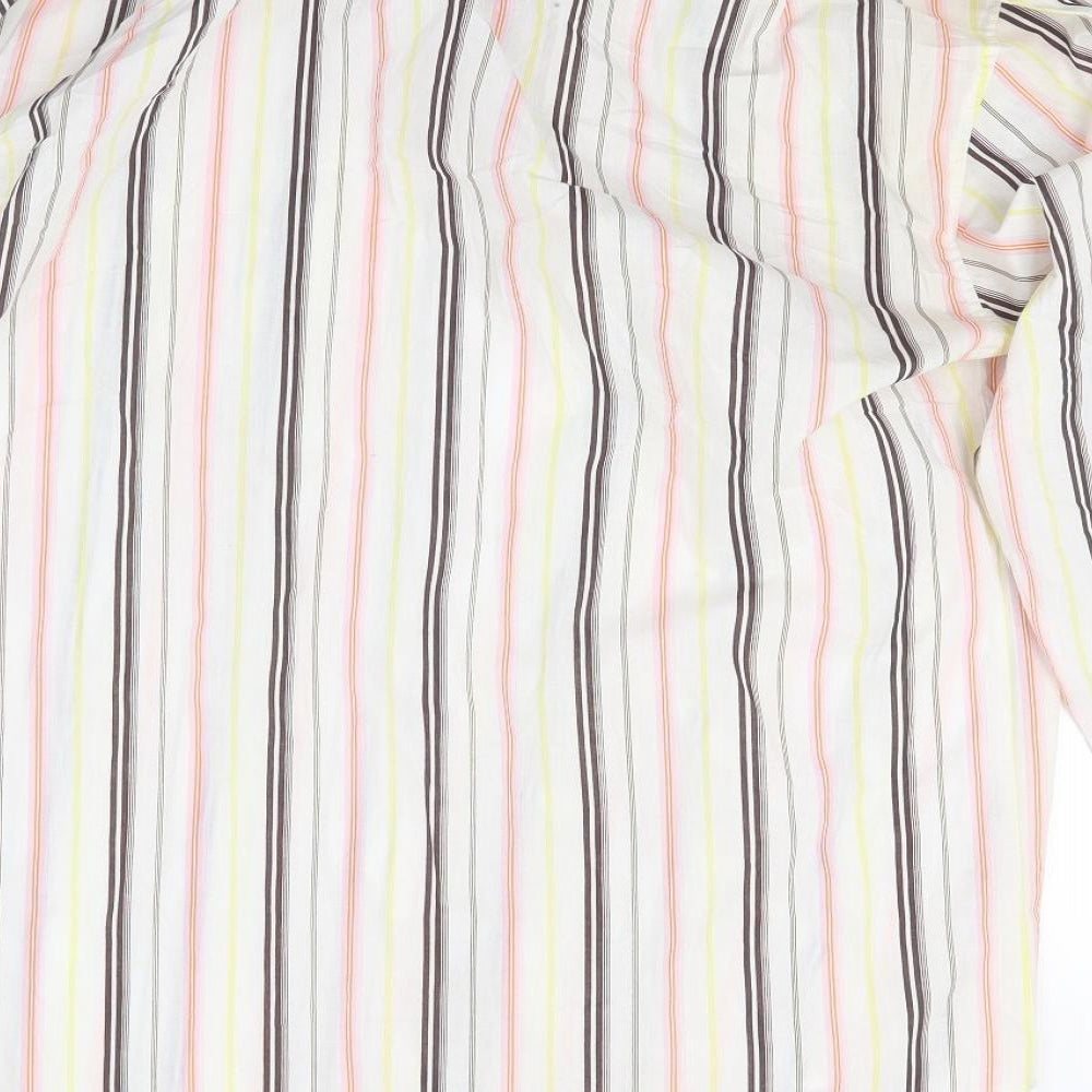 Youcon Mens White Striped   Button-Up Size 15.5