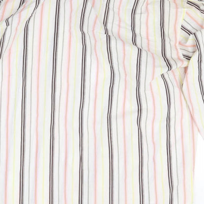 Youcon Mens White Striped   Button-Up Size 15.5