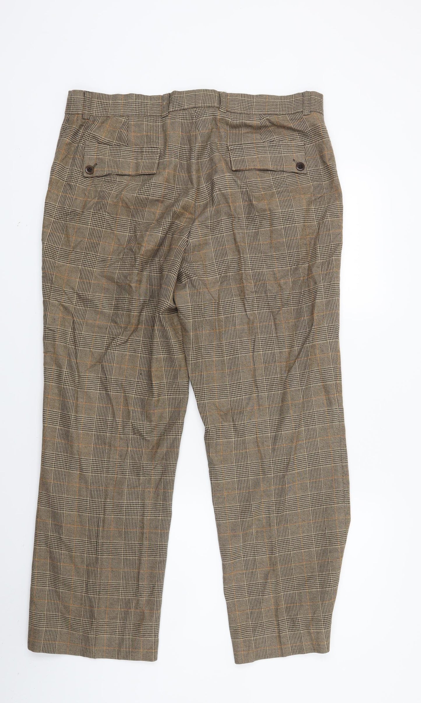 K.S Collection Womens Brown Check  Trousers  Size 14 L25 in