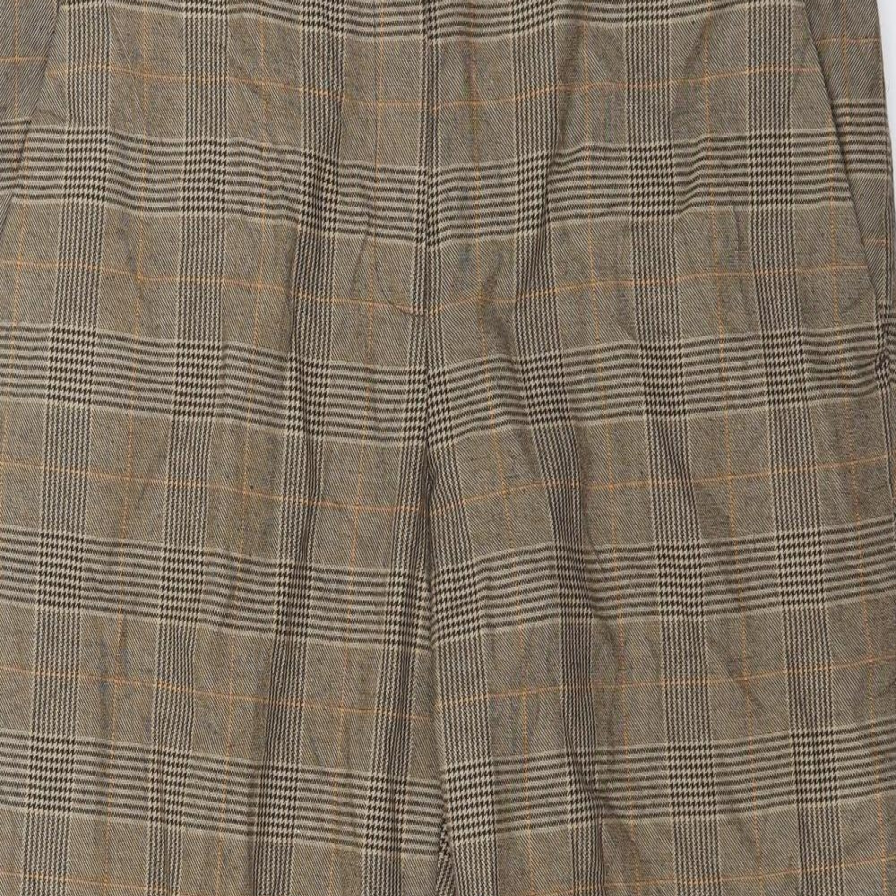 K.S Collection Womens Brown Check  Trousers  Size 14 L25 in