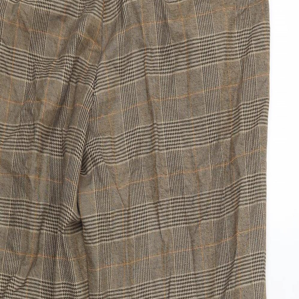 K.S Collection Womens Brown Check  Trousers  Size 14 L25 in