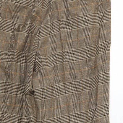K.S Collection Womens Brown Check  Trousers  Size 14 L25 in