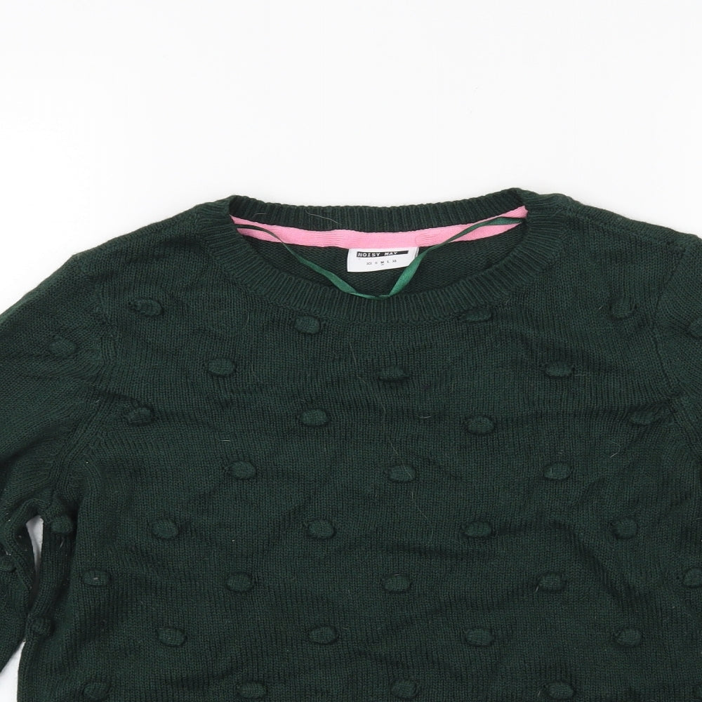 Noisy may Womens Green  Knit Pullover Jumper Size M