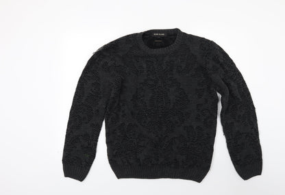 River Island Mens Black  Knit Pullover Jumper Size M