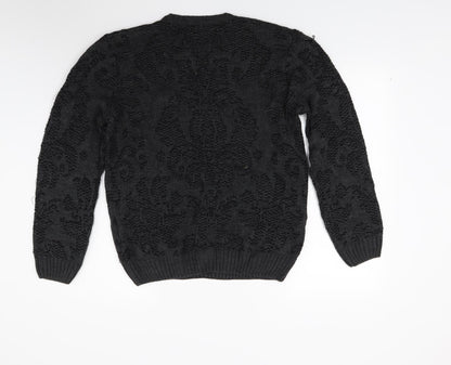 River Island Mens Black  Knit Pullover Jumper Size M