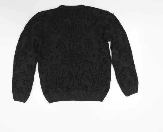 River Island Mens Black  Knit Pullover Jumper Size M
