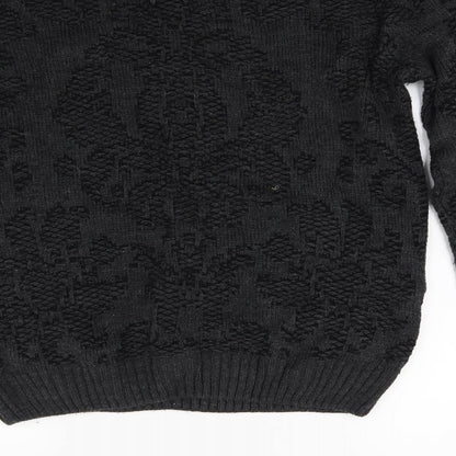 River Island Mens Black  Knit Pullover Jumper Size M