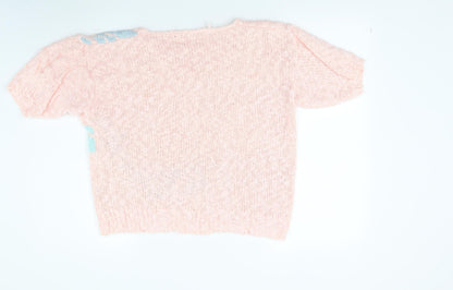 Trendy Womens Pink  Knit Pullover Jumper Size M