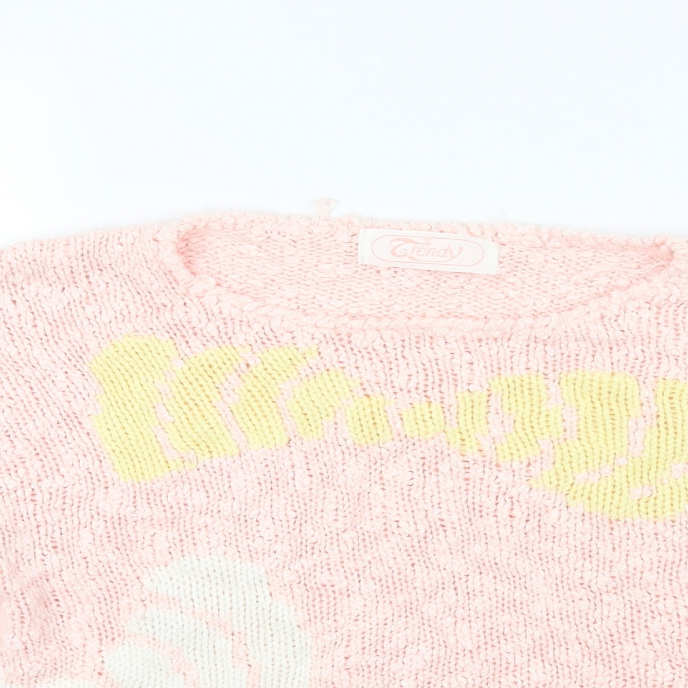 Trendy Womens Pink  Knit Pullover Jumper Size M
