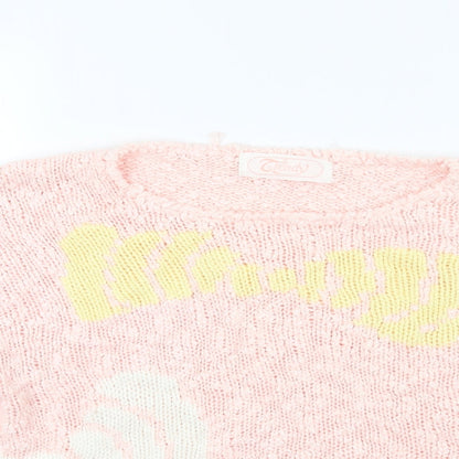 Trendy Womens Pink  Knit Pullover Jumper Size M