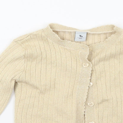 Kids Girls Gold   Cardigan Jumper Size 3-4 Years