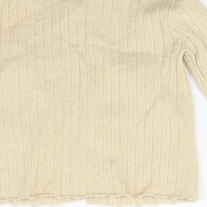 Kids Girls Gold   Cardigan Jumper Size 3-4 Years