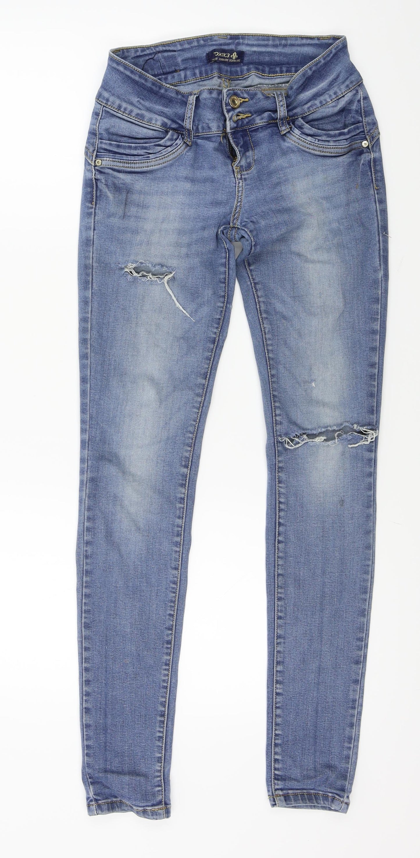 Womens UK Size 10 Preworn Regular Fit Skinny Blue Jeans