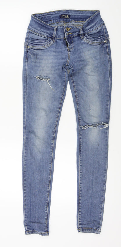 Womens UK Size 10 Preworn Regular Fit Skinny Blue Jeans