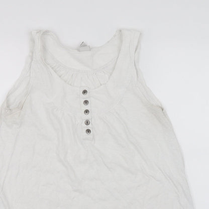 Womens UK Size M VILA White Basic Tank