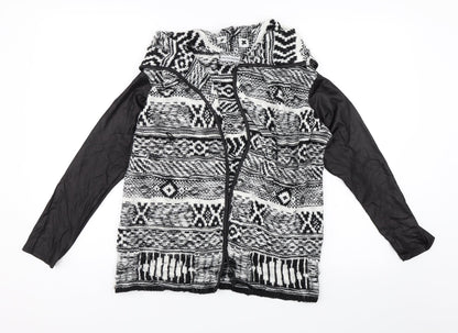 Love Pink Boutique Womens Black Geometric  Cardigan Jumper Size S