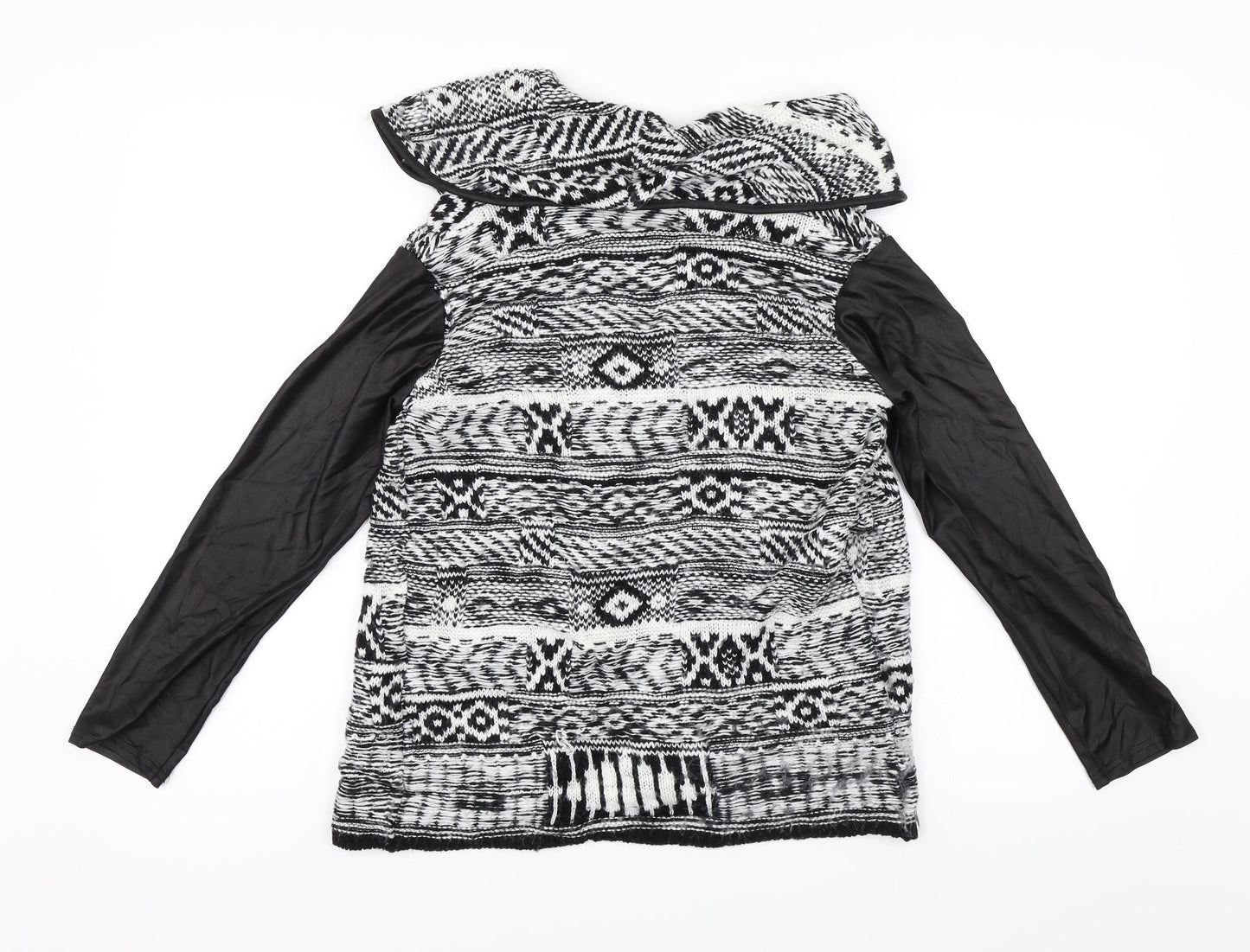 Love Pink Boutique Womens Black Geometric  Cardigan Jumper Size S
