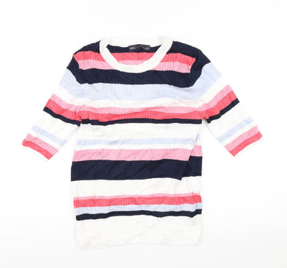 Womens UK Size 12 M&S Multicoloured Jersey T-Shirt