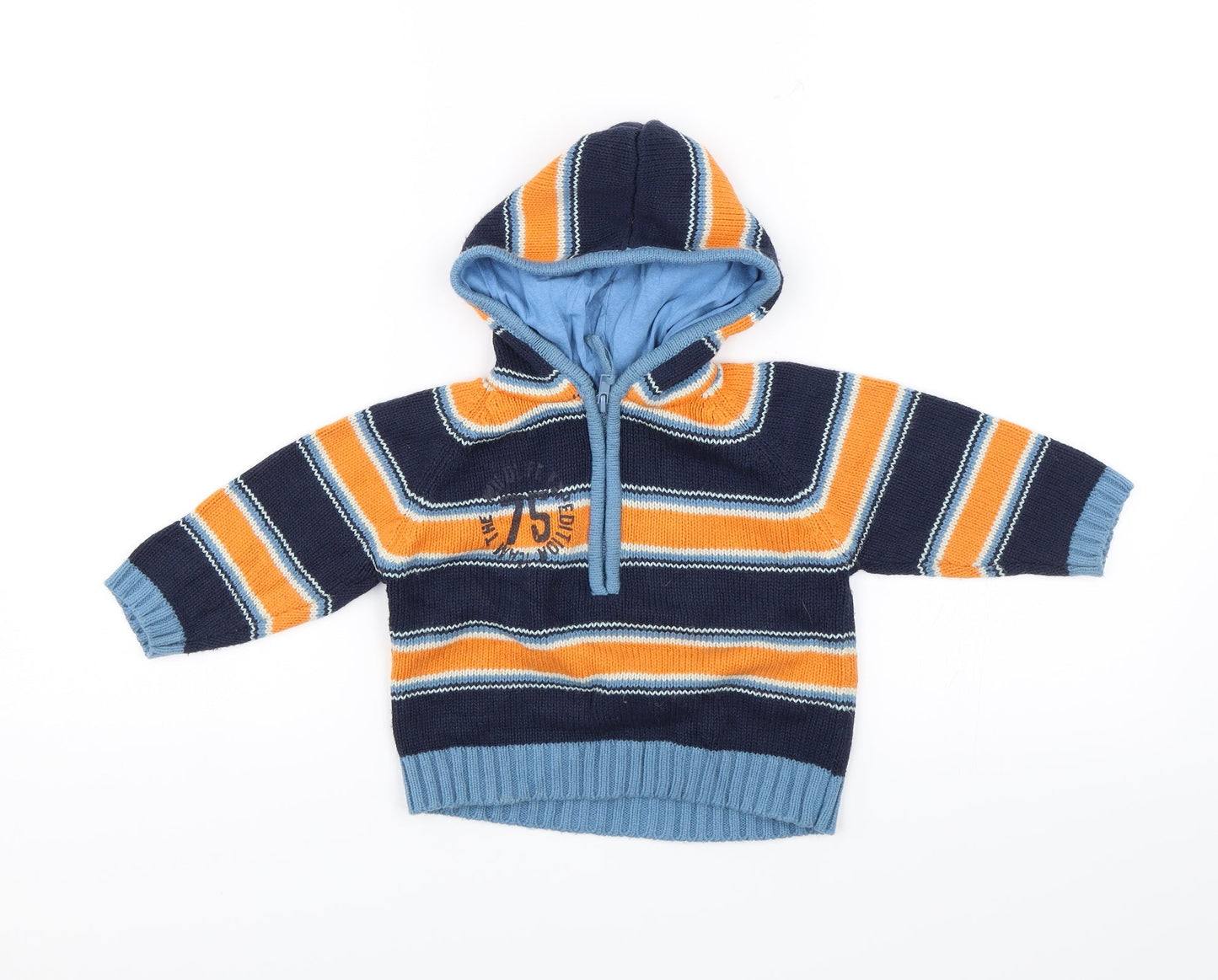 Bayside Baby Blue Striped  Pullover Jumper Size 12-18 Months