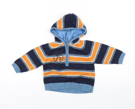 Bayside Baby Blue Striped  Pullover Jumper Size 12-18 Months