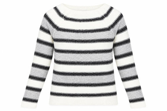 Vera Moda Womens White Striped  Pullover Jumper Size M