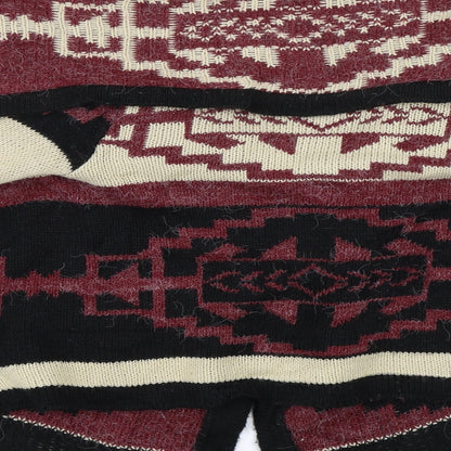 Miso Womens Red Geometric  Cardigan Jumper Size 6
