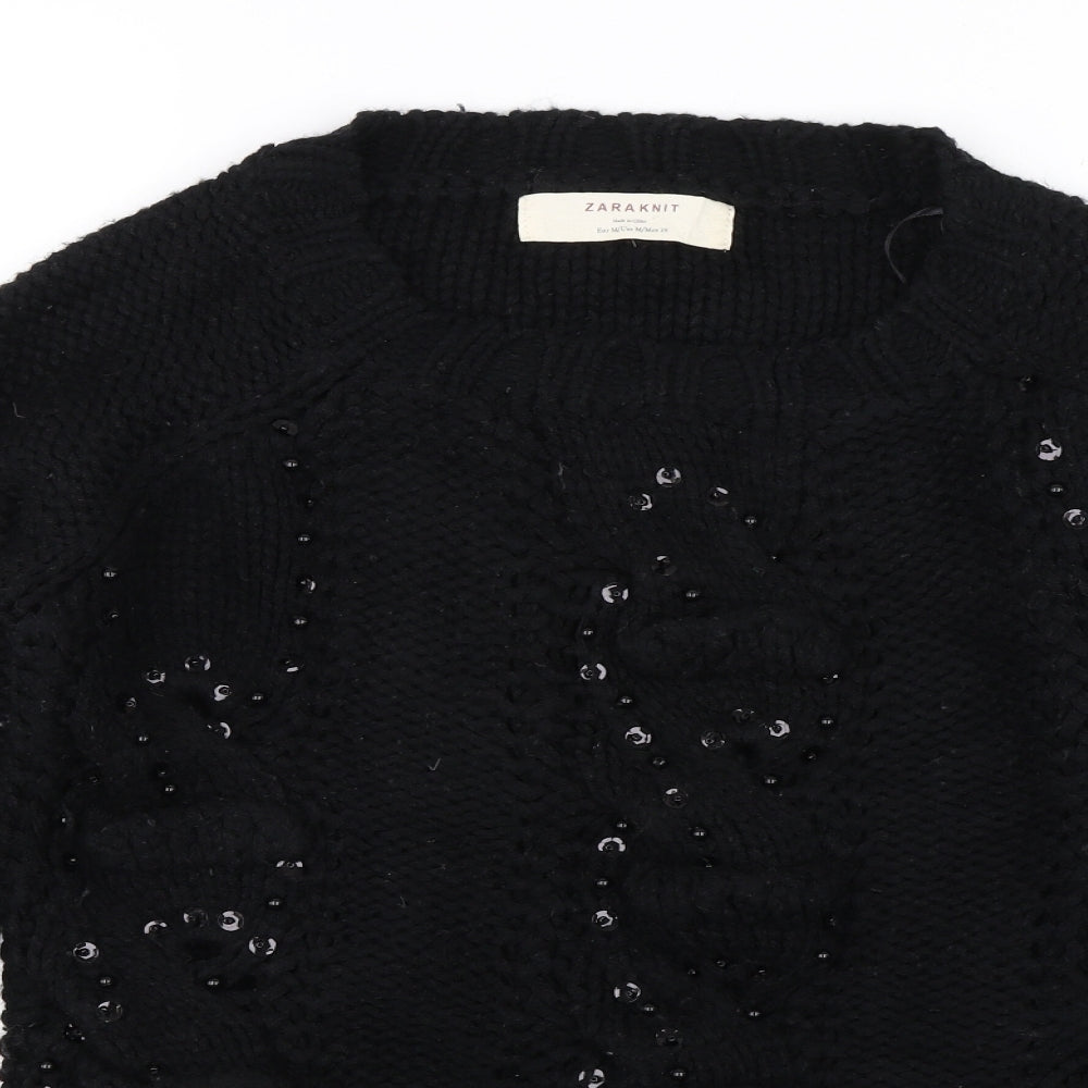 Zara Womens Black   Pullover Jumper Size M
