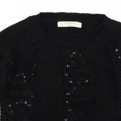 Zara Womens Black   Pullover Jumper Size M