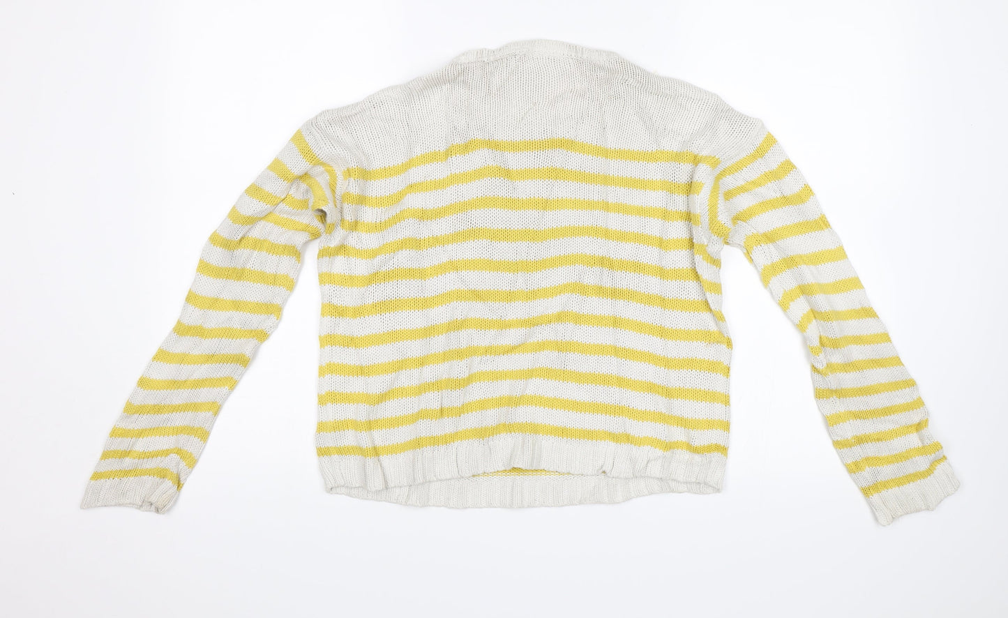 FOREVER 21 Girls Yellow Striped  Pullover Jumper Size 13-14 Years